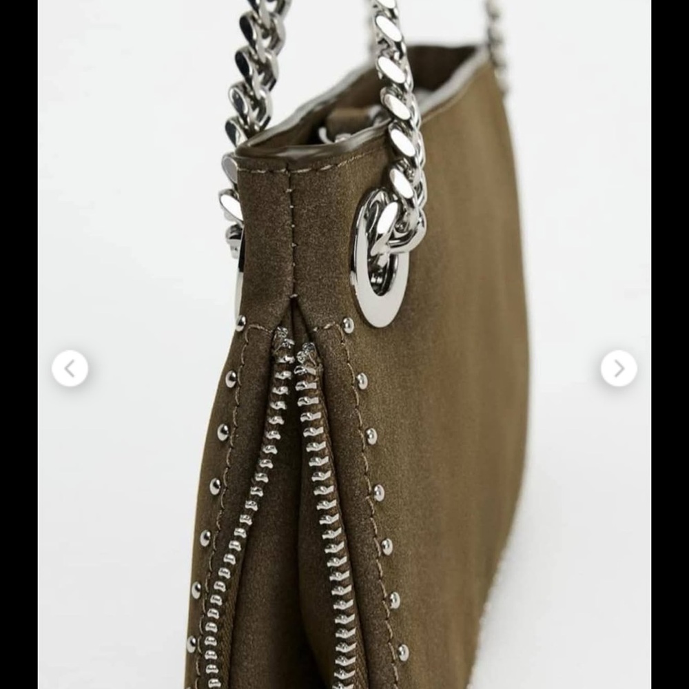 Stylish khaki Chain Shoulder Bag - Picture 2 of 6